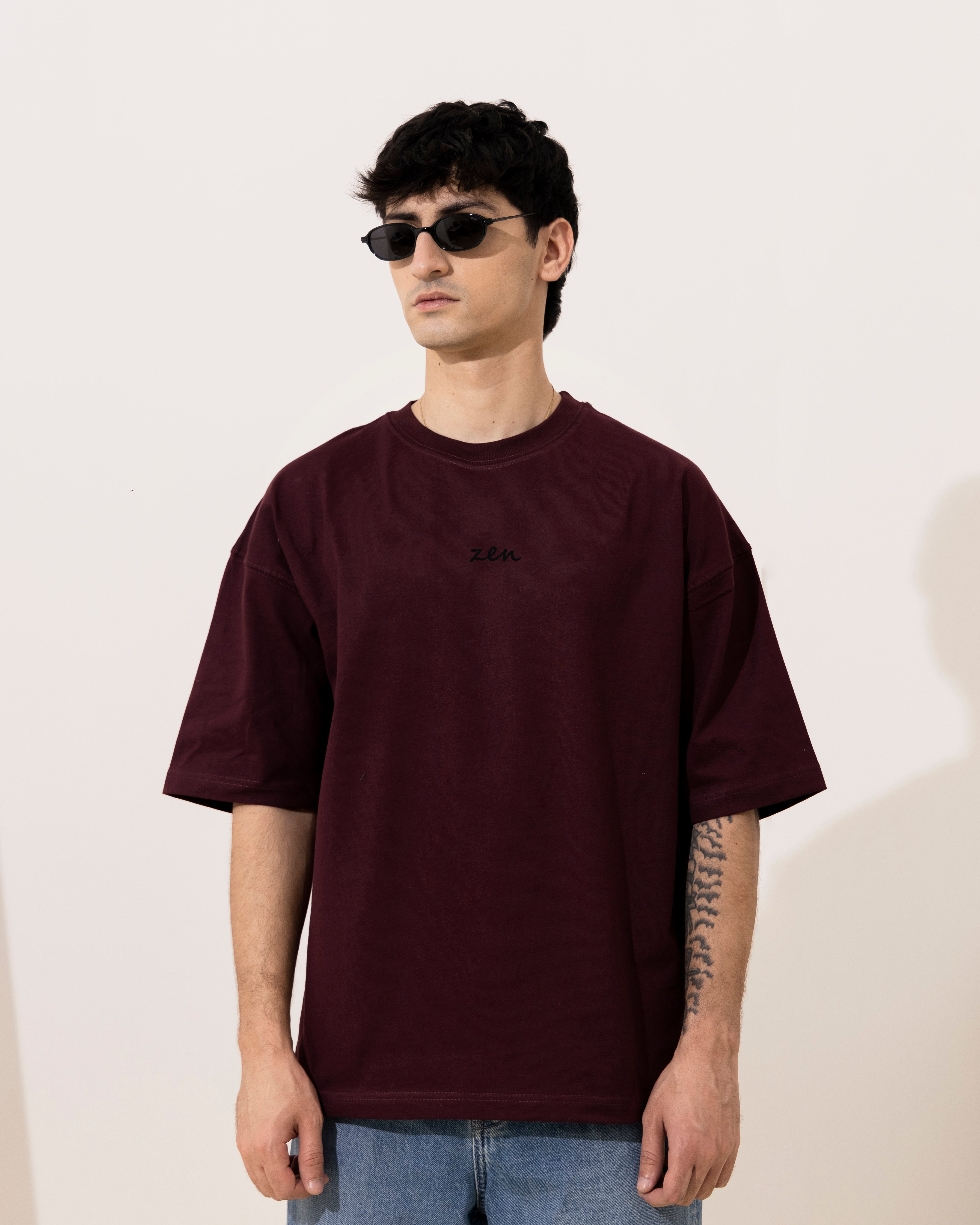 Maroon Basic - Oversized Tee