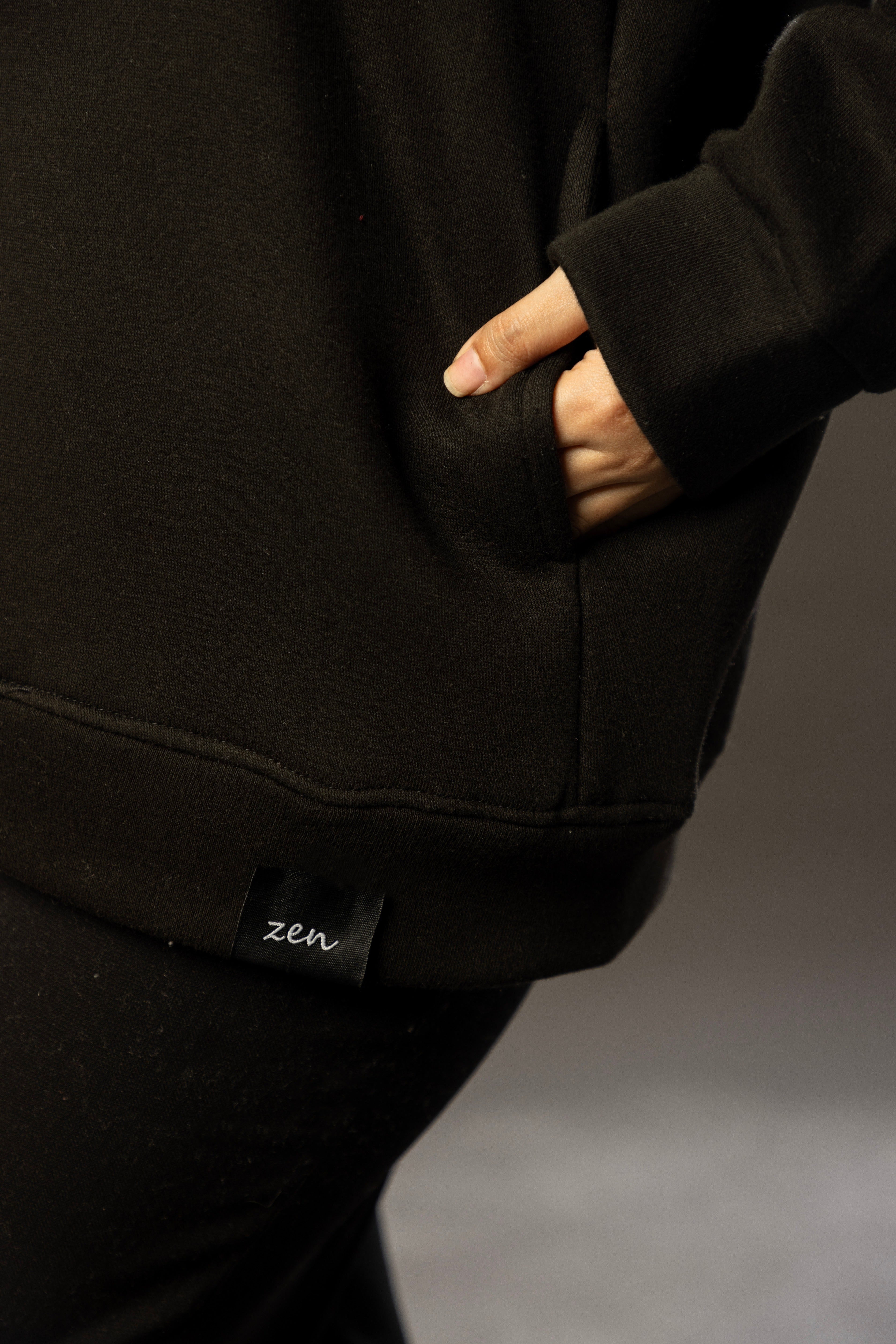 Oversized Basic Hoodie - Black