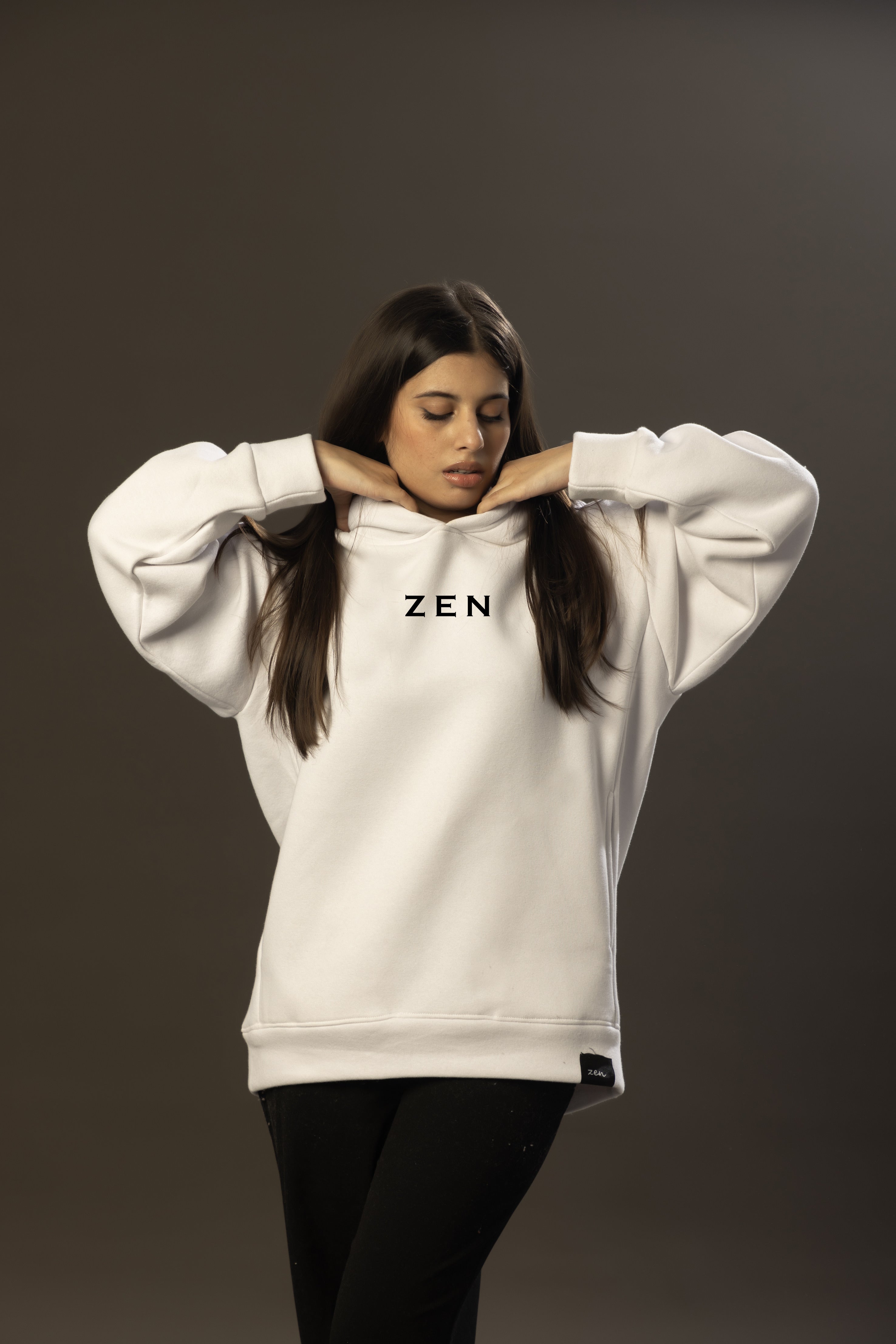 Oversized Basic Hoodie - White