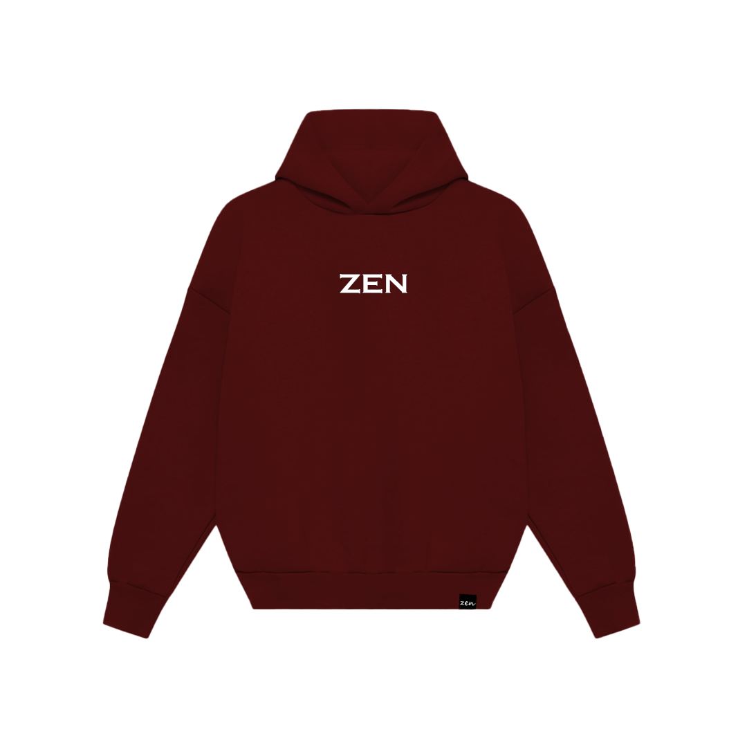 Oversized Basic Hoodie - Maroon