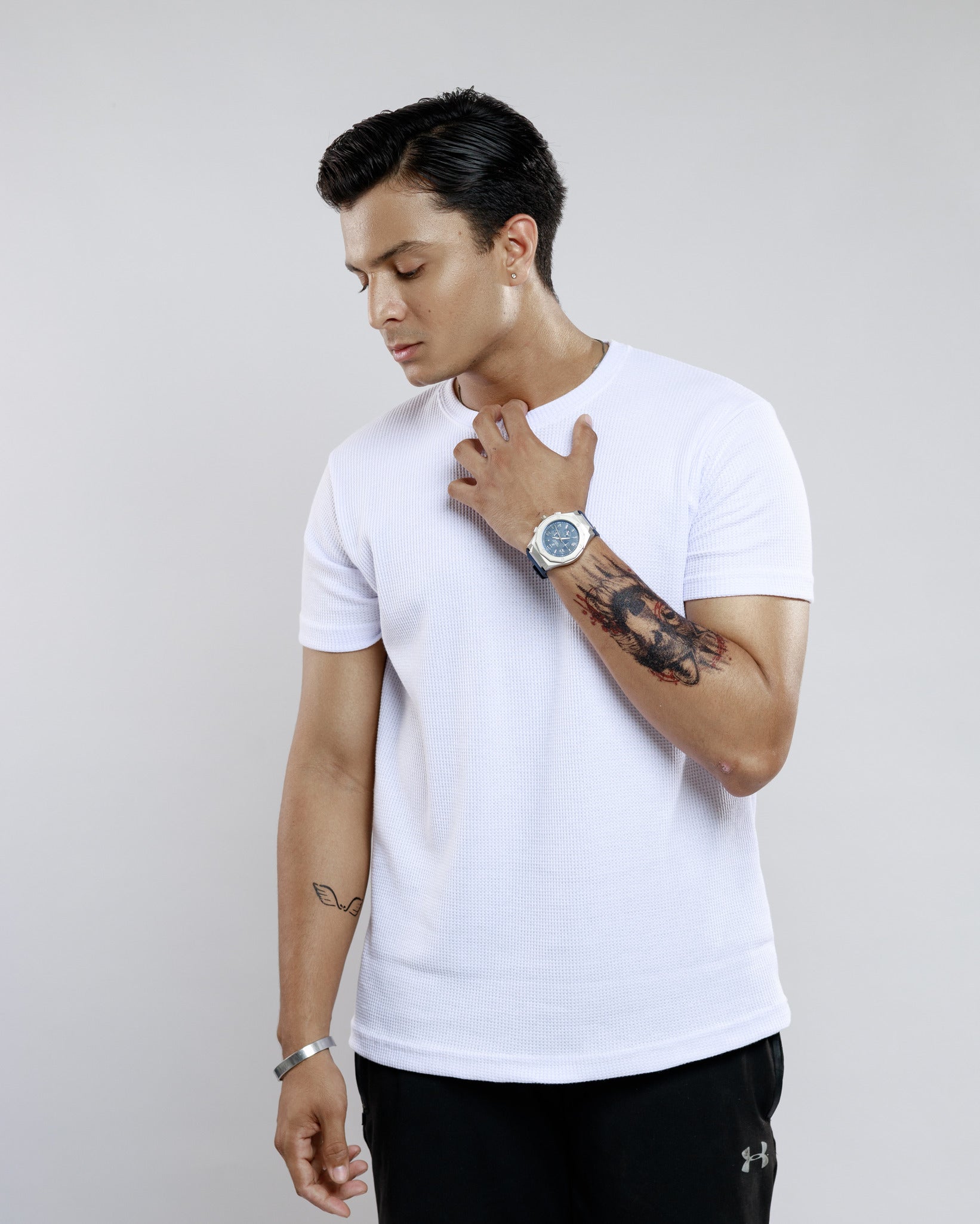 White - textured Shirt