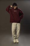 Oversized Basic Hoodie - Maroon